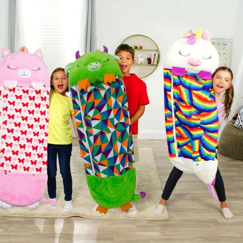 Dual-Function Plush Toy Sleeping Bag for Children