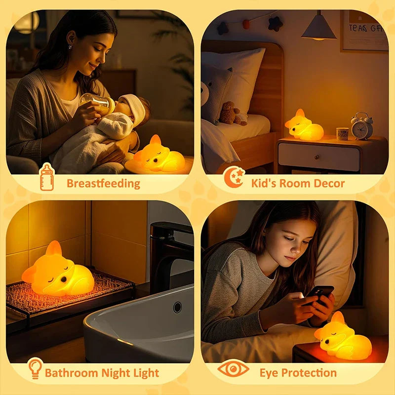 Rechargeable Silicone Night Light | Dimmable with Timer Function | Perfect Gift for Kids and Adults