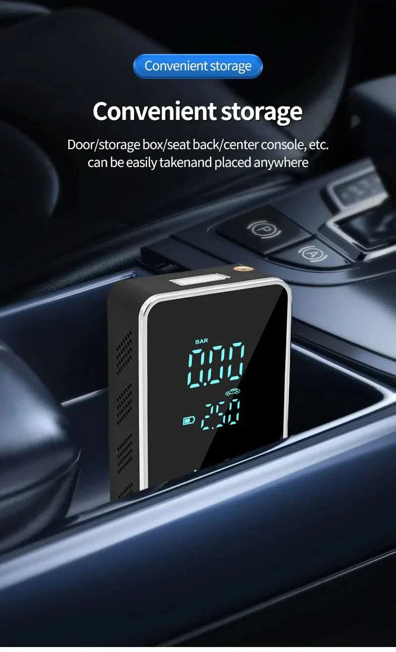 Compact Wireless Air Pump with Touchscreen – 150psi Inflator for Cars and Bicycles