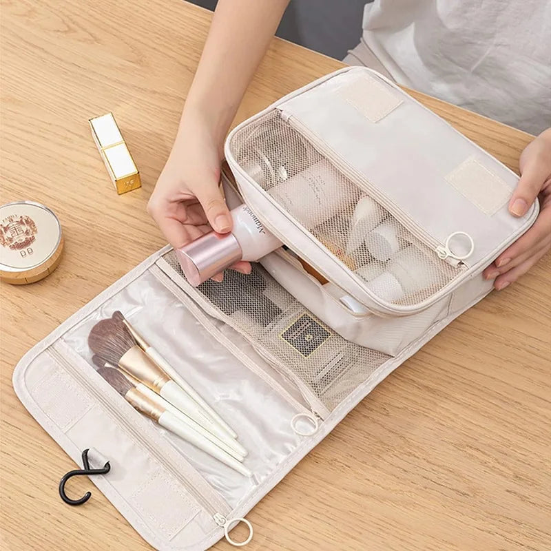 Compact Travel Toiletry Organizer | 6 Storage Compartments & Moisture-Proof Pocket | Versatile & Water-Resistant Polyester