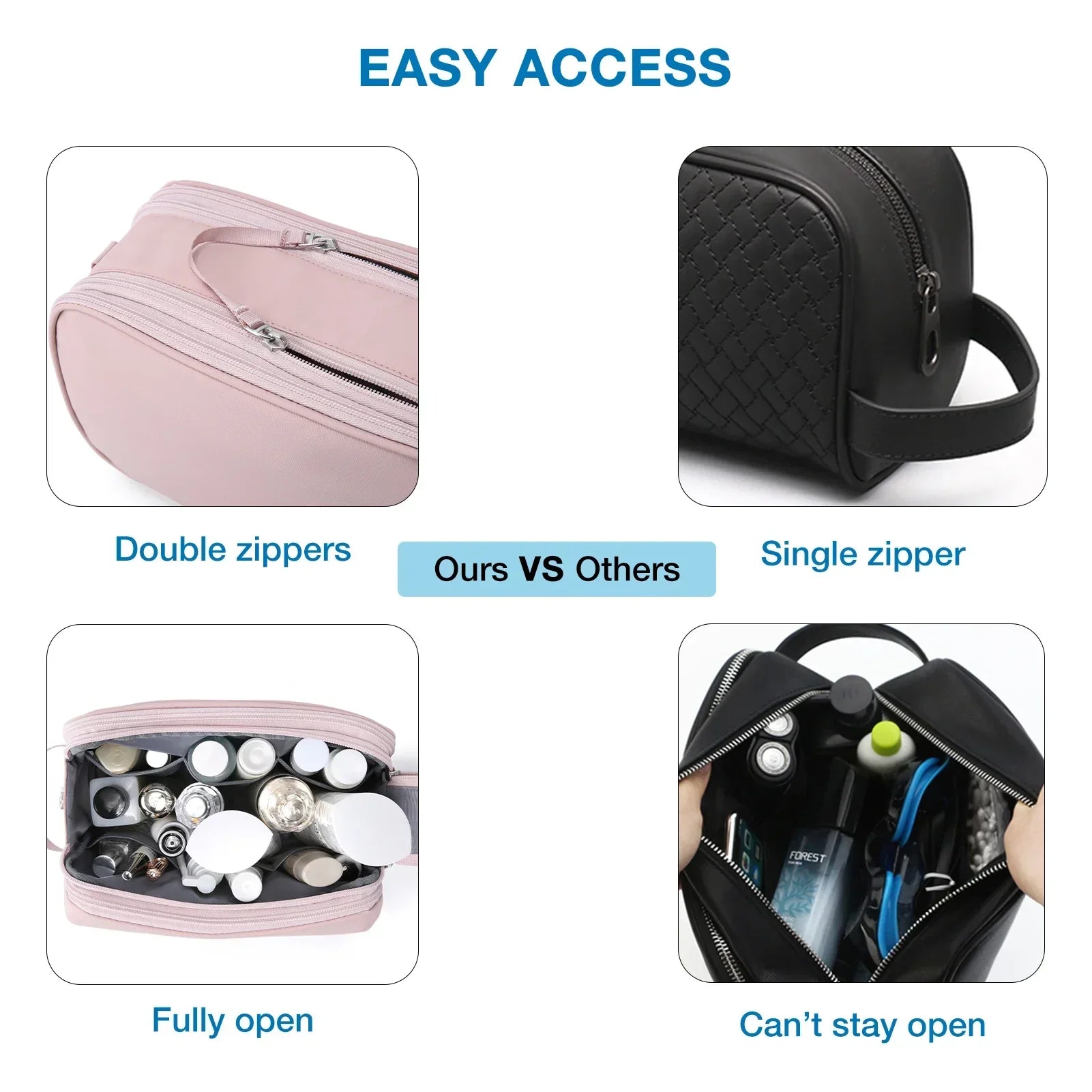 Waterproof Cosmetic Bag for All | Lightweight Toiletry Organizer in S/M/L | Travel Accessory for Toiletries & Makeup | Unisex Travel Organizer