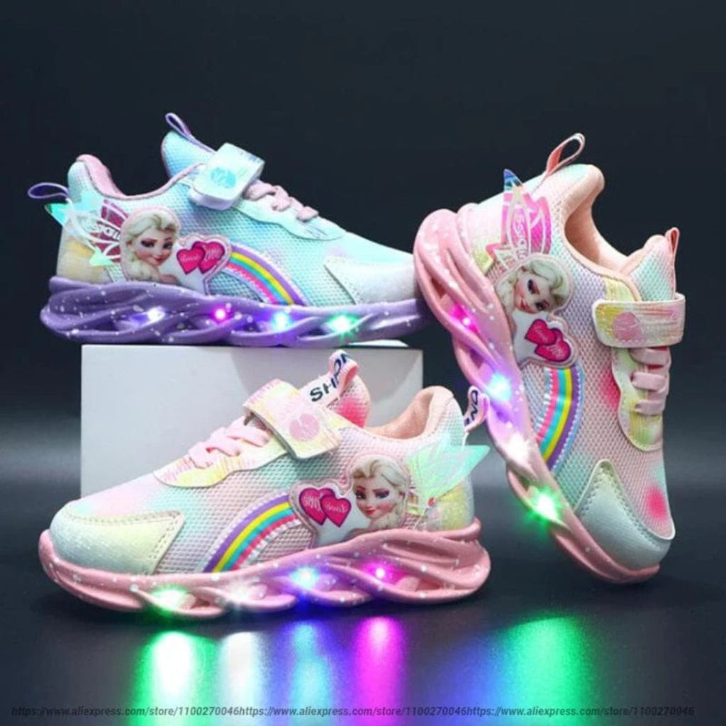LED Light-Up Sneakers for Kids - Princess Design