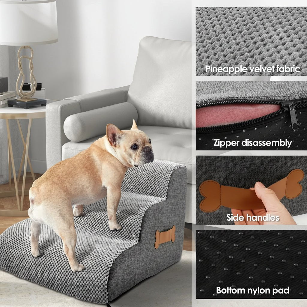 Comfortable Dog Steps for Bed with Joint-Friendly Incline