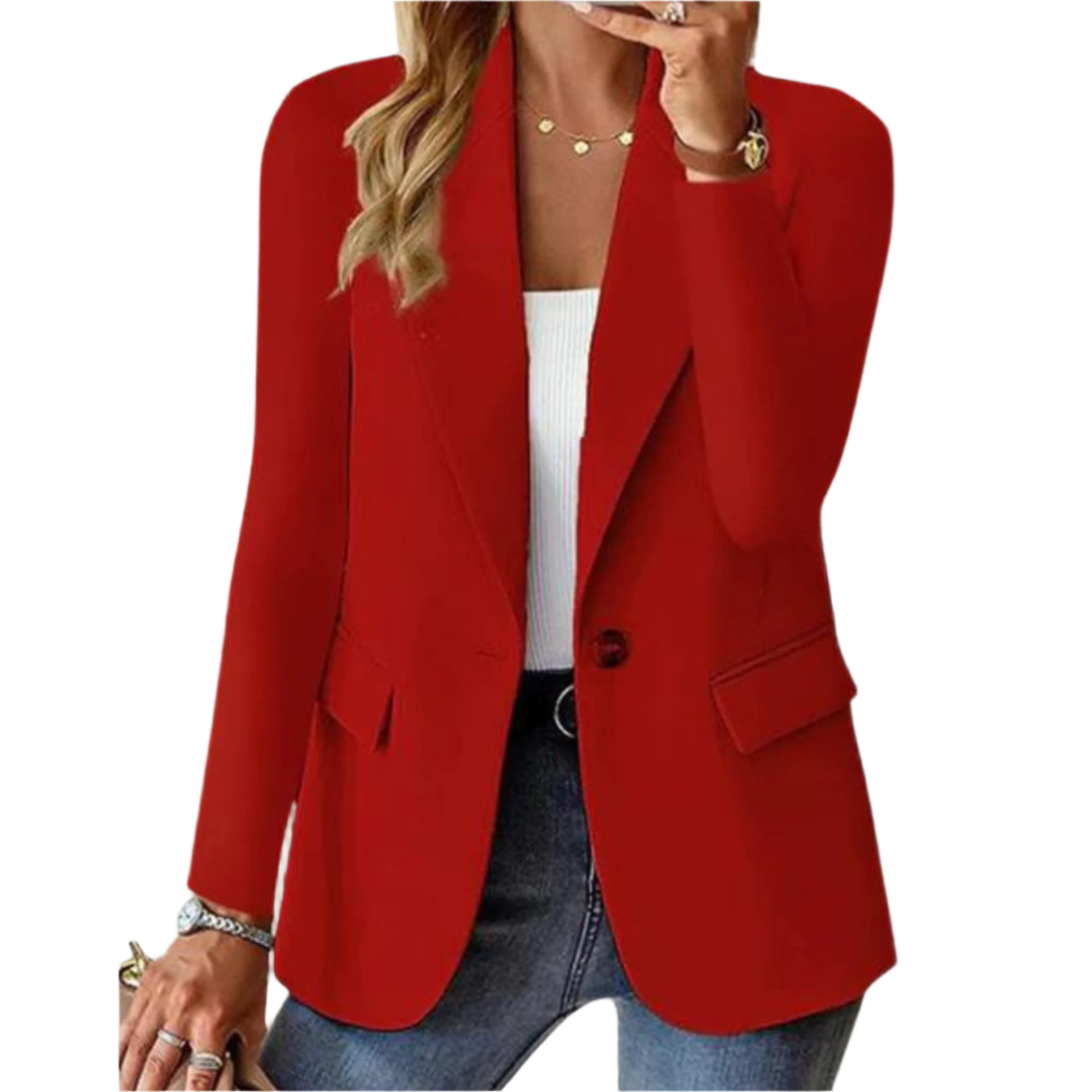 Women's Lapel Collar Office Blazer | Long Sleeve
