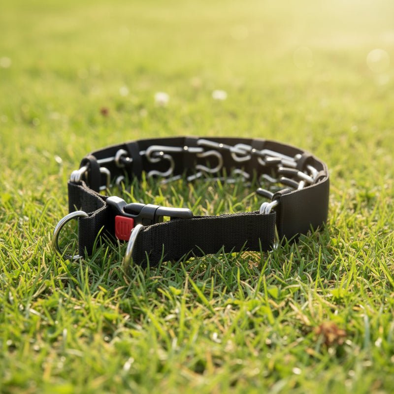Durable Steel Dog Training Prong Collar with Soft Nylon Protection