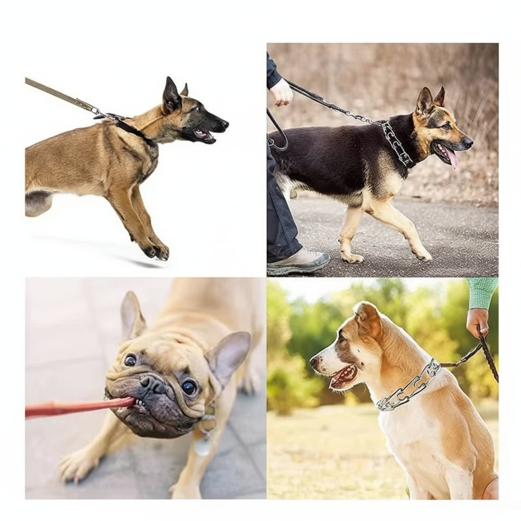 Durable Steel Dog Training Prong Collar with Soft Nylon Protection