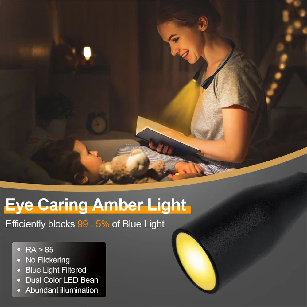 Rechargeable LED Neck Light | USB Charging | 3 Color Options & Adjustable Brightness | Flexible and Portable Design