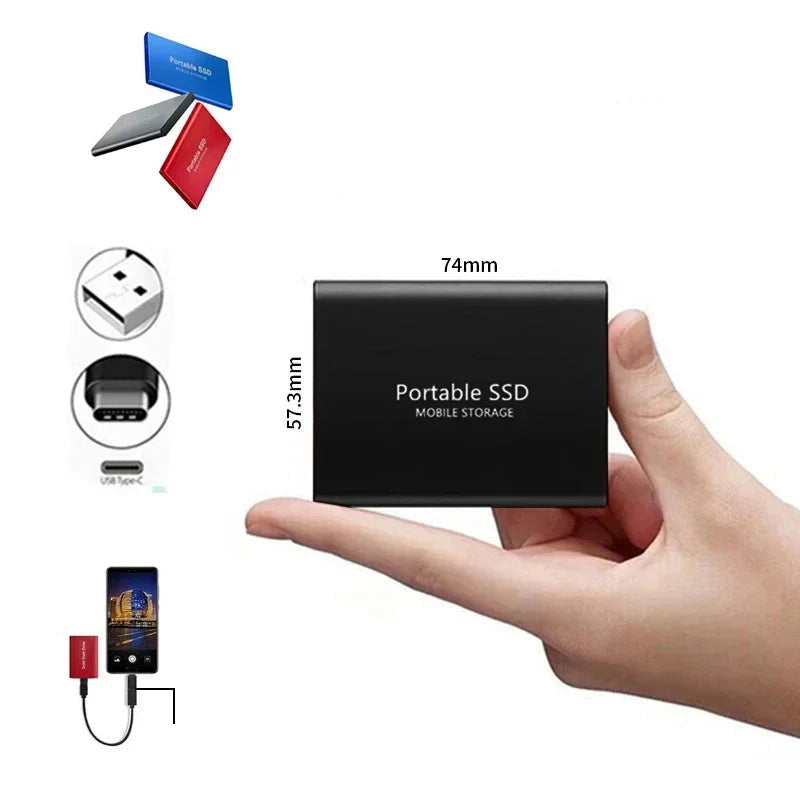High-Speed External SSD | USB 3.1 Type-C | Up to 1000 MB/s | Capacities: 500 GB, 1 TB, 2 TB | Compact and Shockproof
