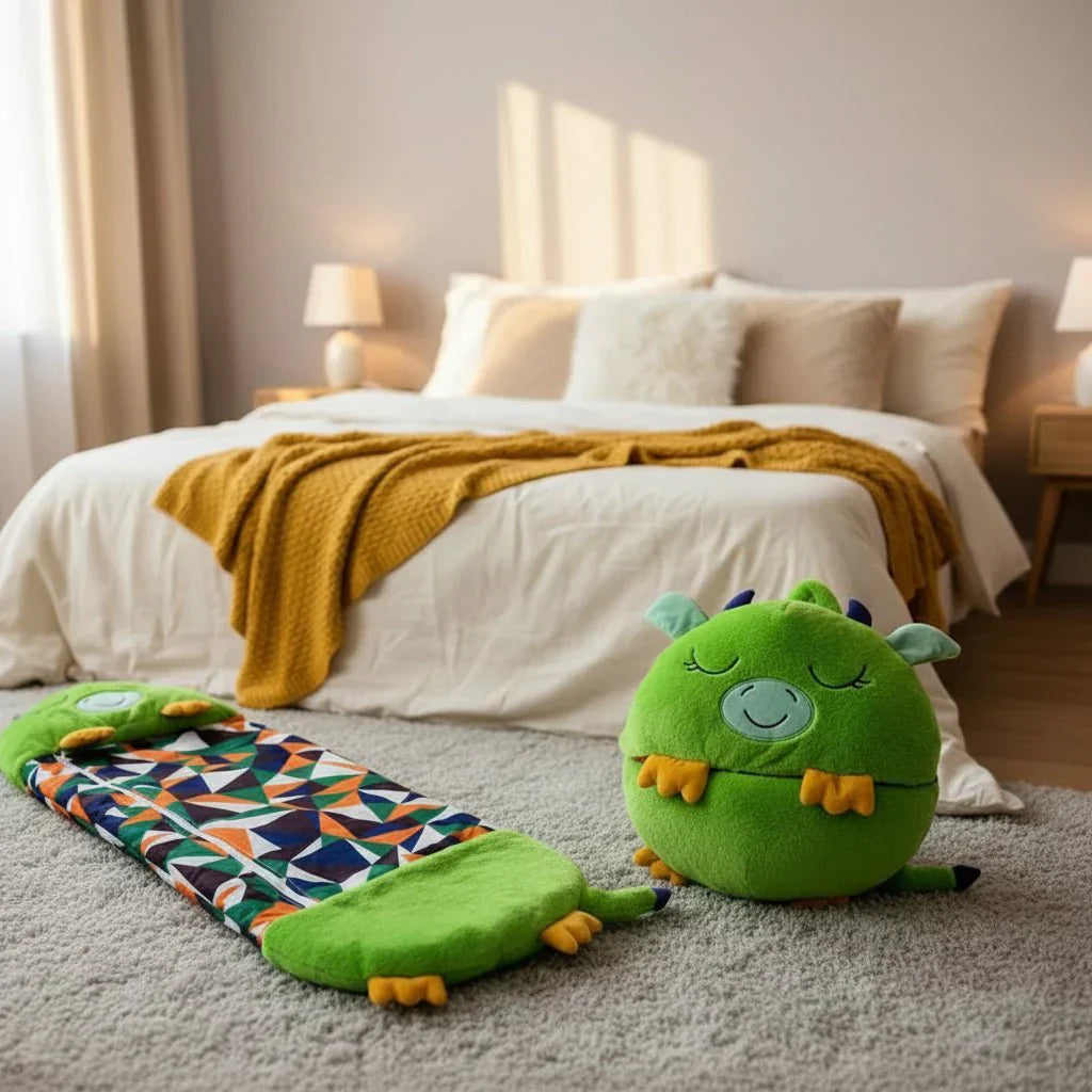 Dual-Function Plush Toy Sleeping Bag for Children