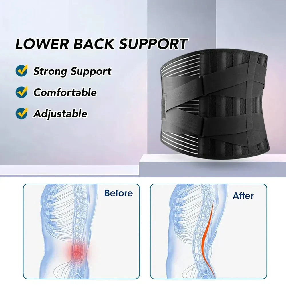 360° Lumbar Support Back Belt | Memory Foam with Aluminum & Steel Springs | Breathable & Discreet Under Clothing