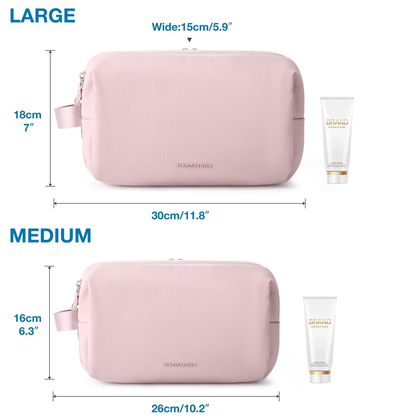Waterproof Cosmetic Bag for All | Lightweight Toiletry Organizer in S/M/L | Travel Accessory for Toiletries & Makeup | Unisex Travel Organizer