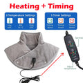 Neck and Shoulder Heat Massager | USB Heating Pad with Vibration | 3 Temperature Settings and Timer | Soft Plush Design