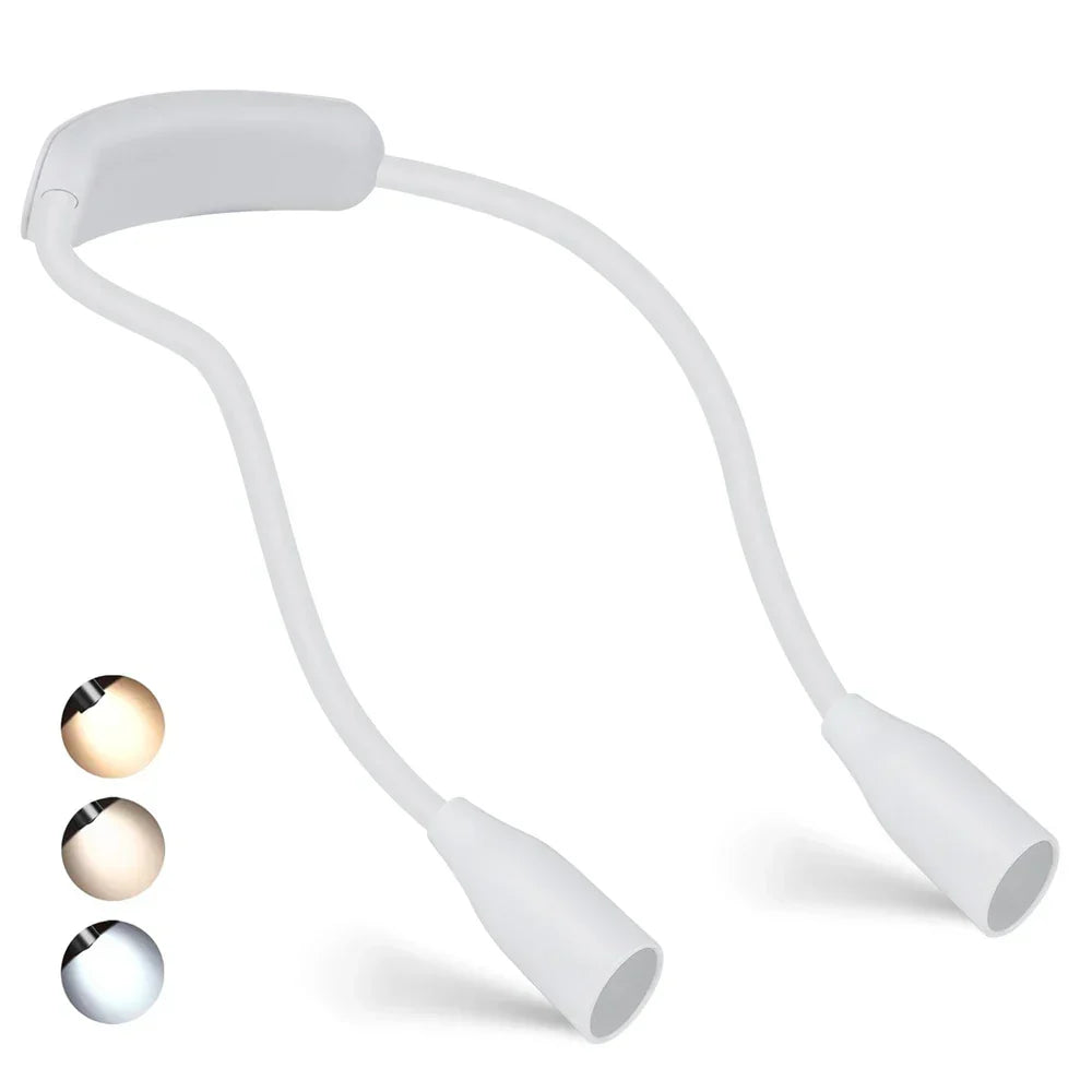 Rechargeable LED Neck Light | USB Charging | 3 Color Options & Adjustable Brightness | Flexible and Portable Design