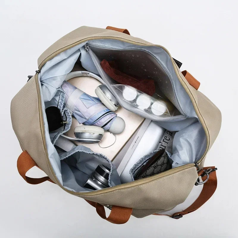 Spacious Fitness Travel Bag | Wet-Dry Separation | Versatile Hand & Shoulder Bag for Women