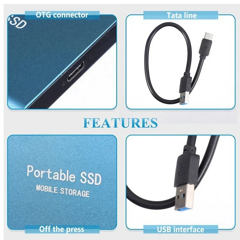 High-Speed External SSD | USB 3.1 Type-C | Up to 1000 MB/s | Capacities: 500 GB, 1 TB, 2 TB | Compact and Shockproof