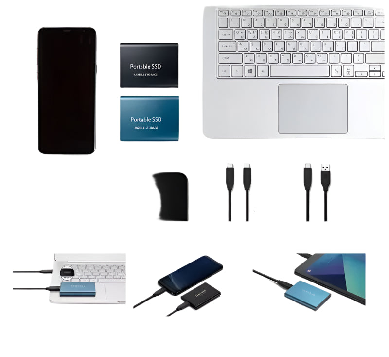 High-Speed External SSD | USB 3.1 Type-C | Up to 1000 MB/s | Capacities: 500 GB, 1 TB, 2 TB | Compact and Shockproof