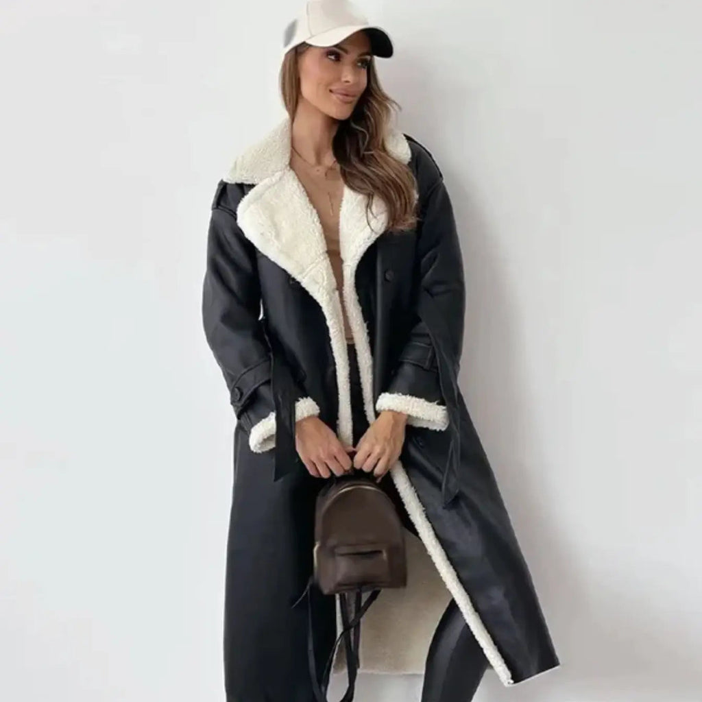 Ladies Long Winter Coat | Fleece Lined