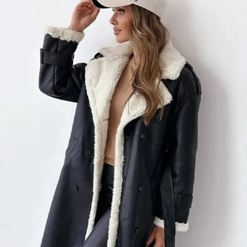 Ladies Long Winter Coat | Fleece Lined