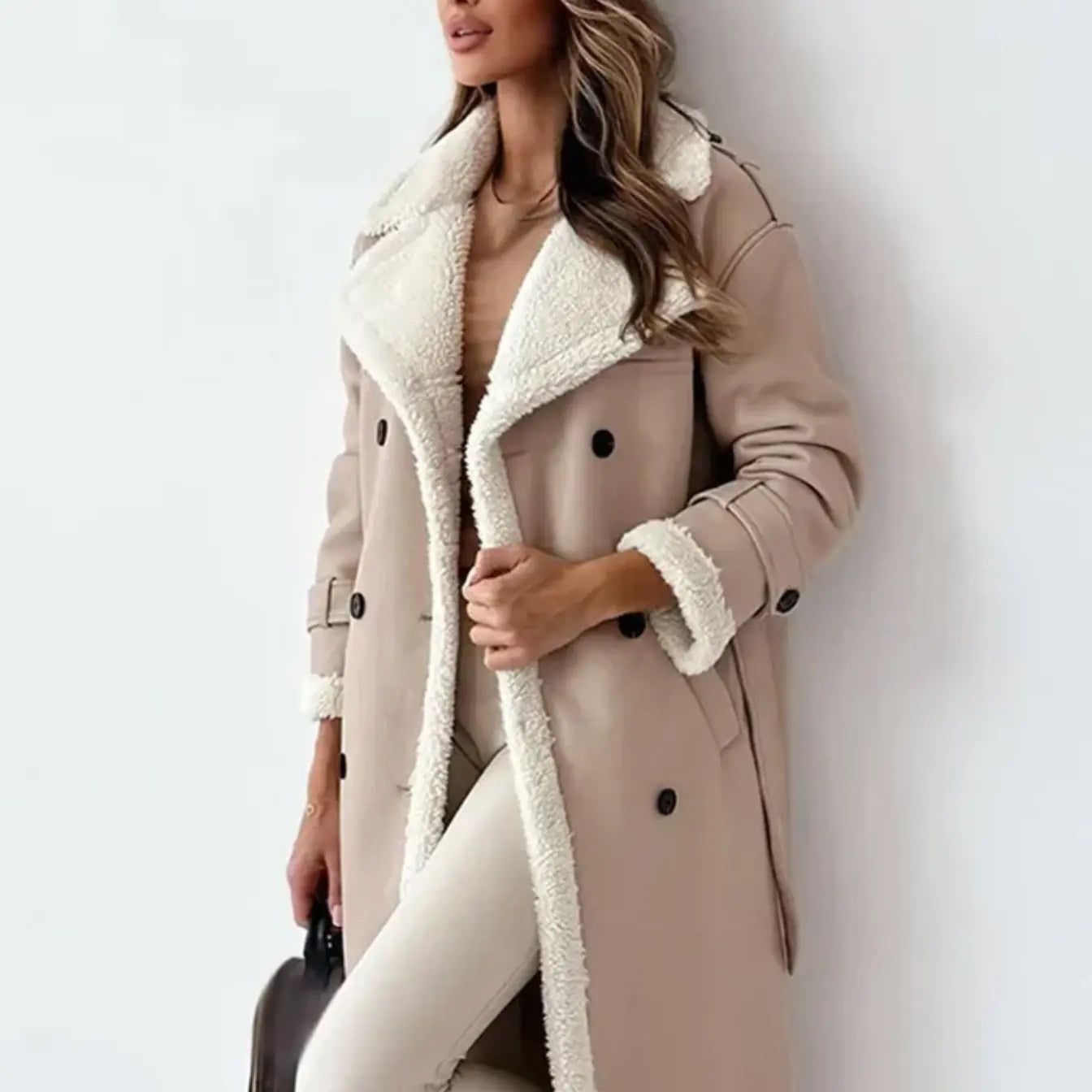 Ladies Long Winter Coat | Fleece Lined