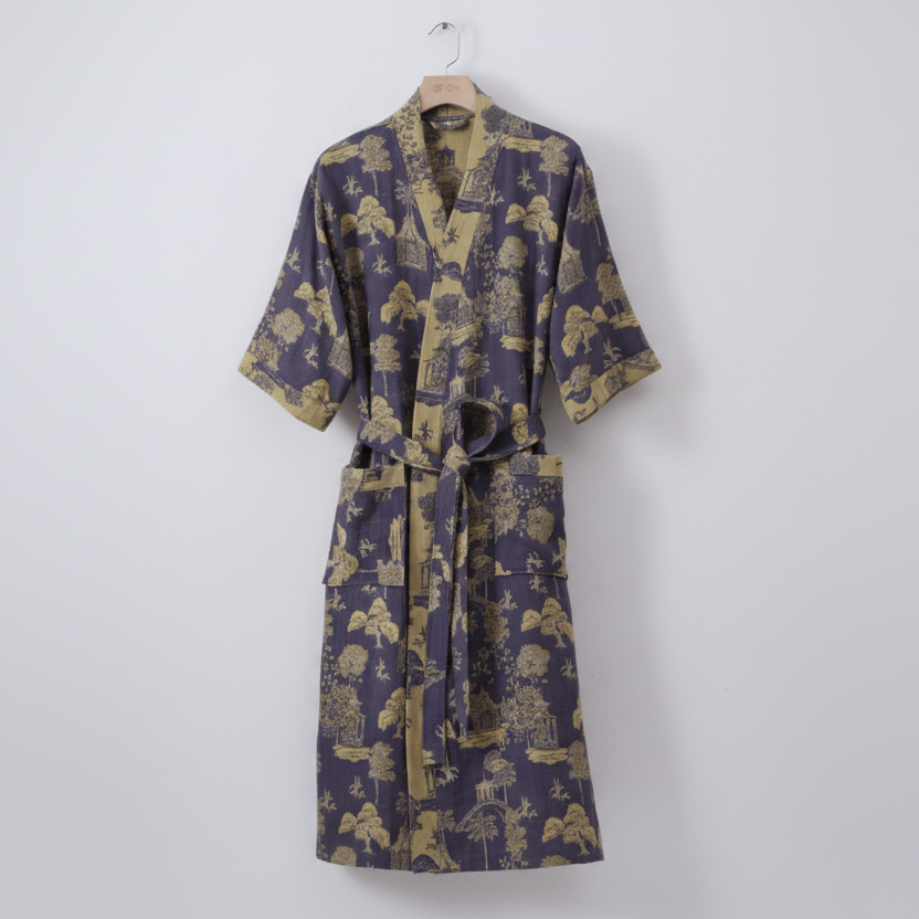 Breathable Comfort Organic Cotton Kimono Bathrobe