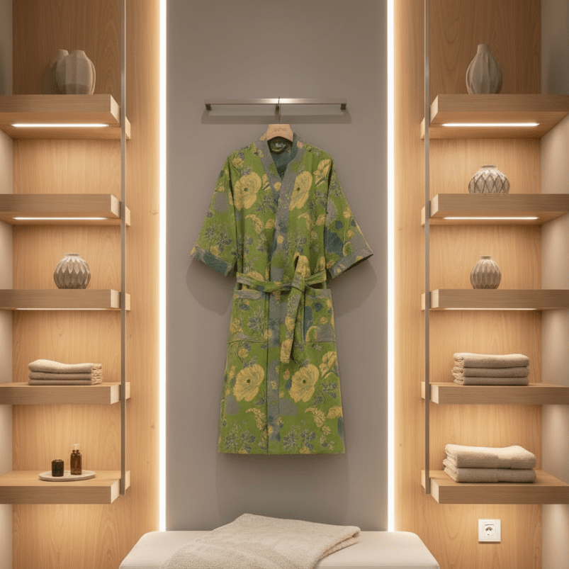 Breathable Comfort Organic Cotton Kimono Bathrobe