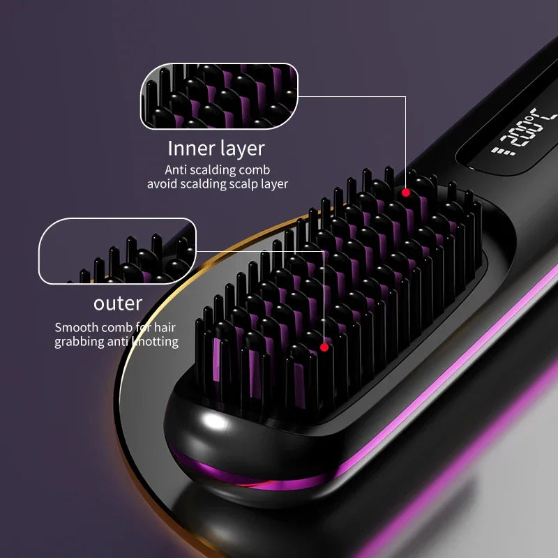 Portable Hair Straightener | USB Rechargeable with LCD Screen | Ceramic and Ionic Technology