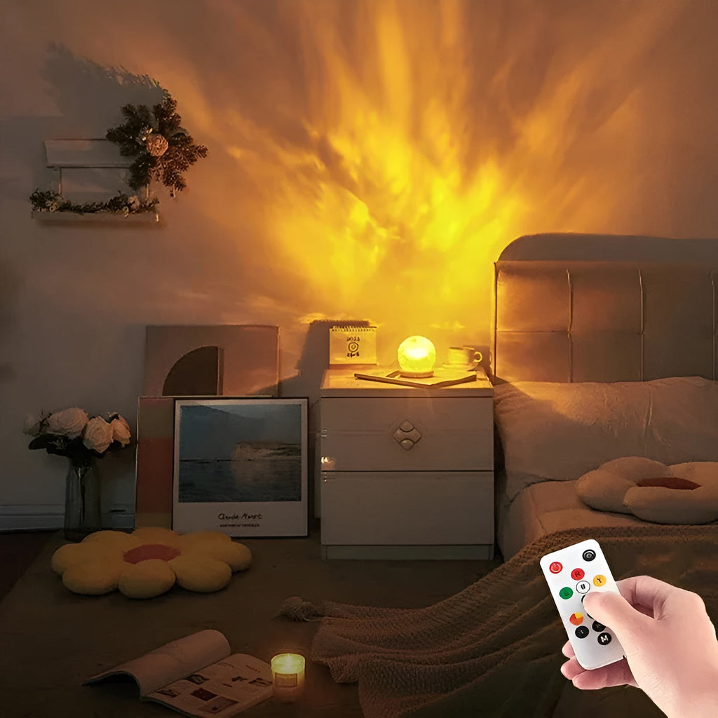 Wave Light Projection Lamp – Calming Ambient Lighting for Table or Bedroom