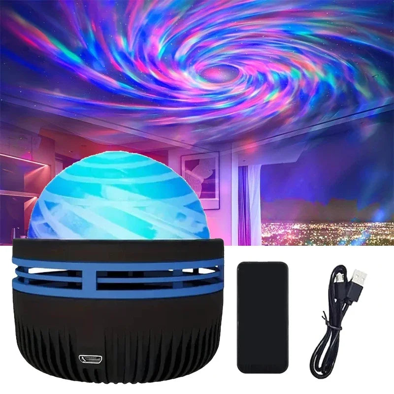 Galaxy Projector with Music Sync and Remote Control | RGB Mood Light | USB Rechargeable | Dimensions: 7.8×7.8×8.7 cm