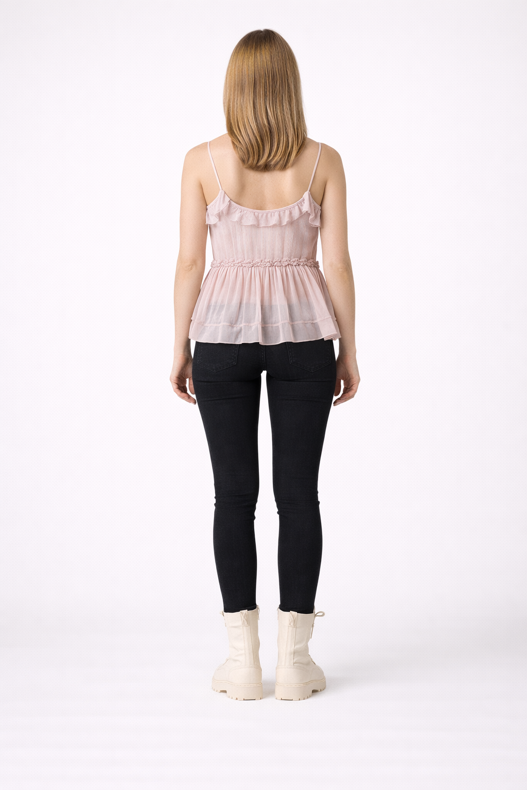 Layered Semi Sheer Embellished Cami Top