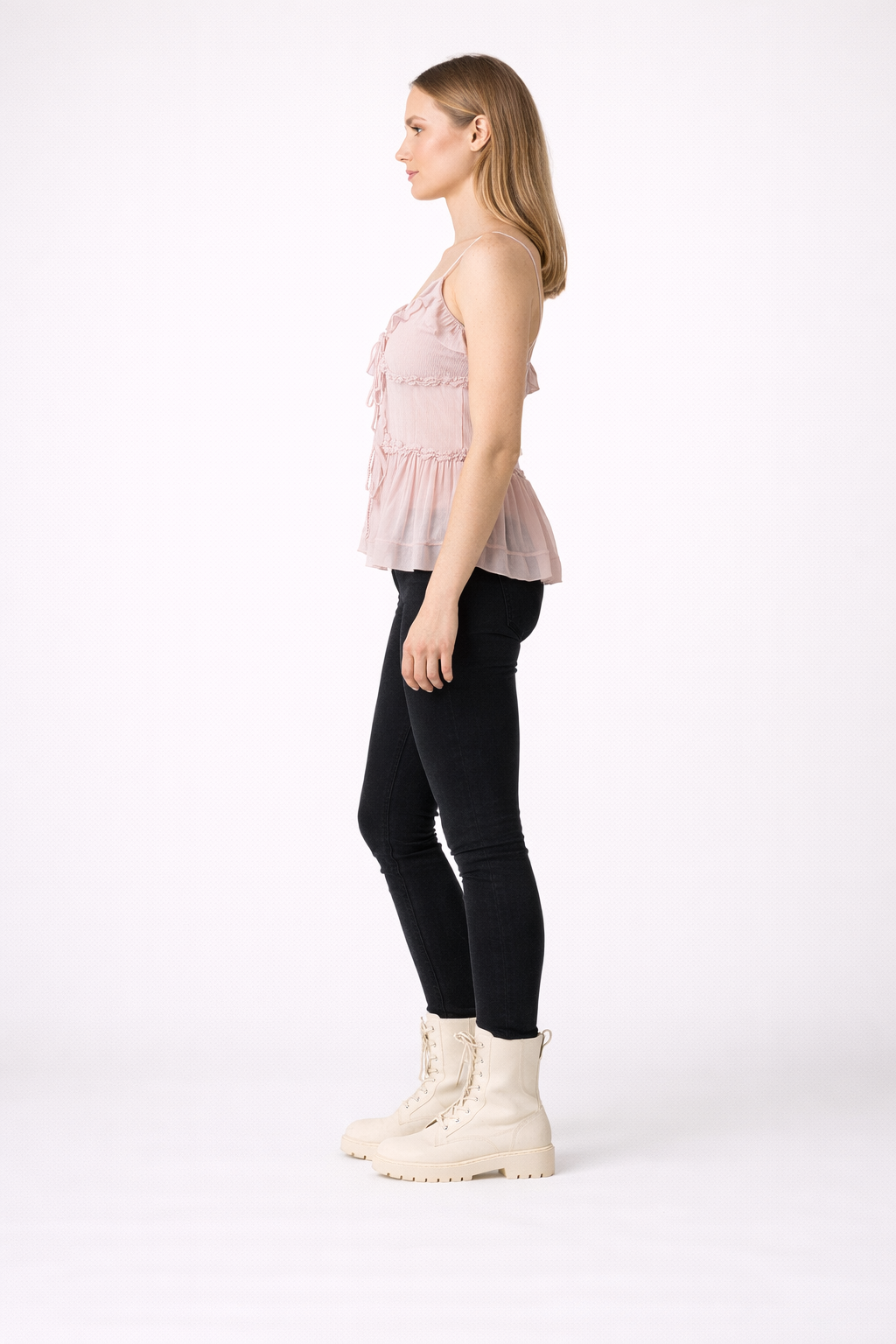 Layered Semi Sheer Embellished Cami Top