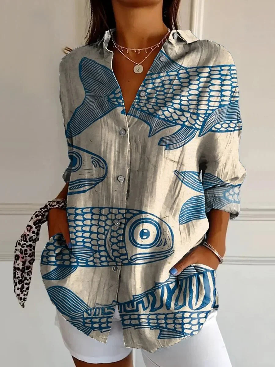 Women's Printed Blouse | Long Sleeve