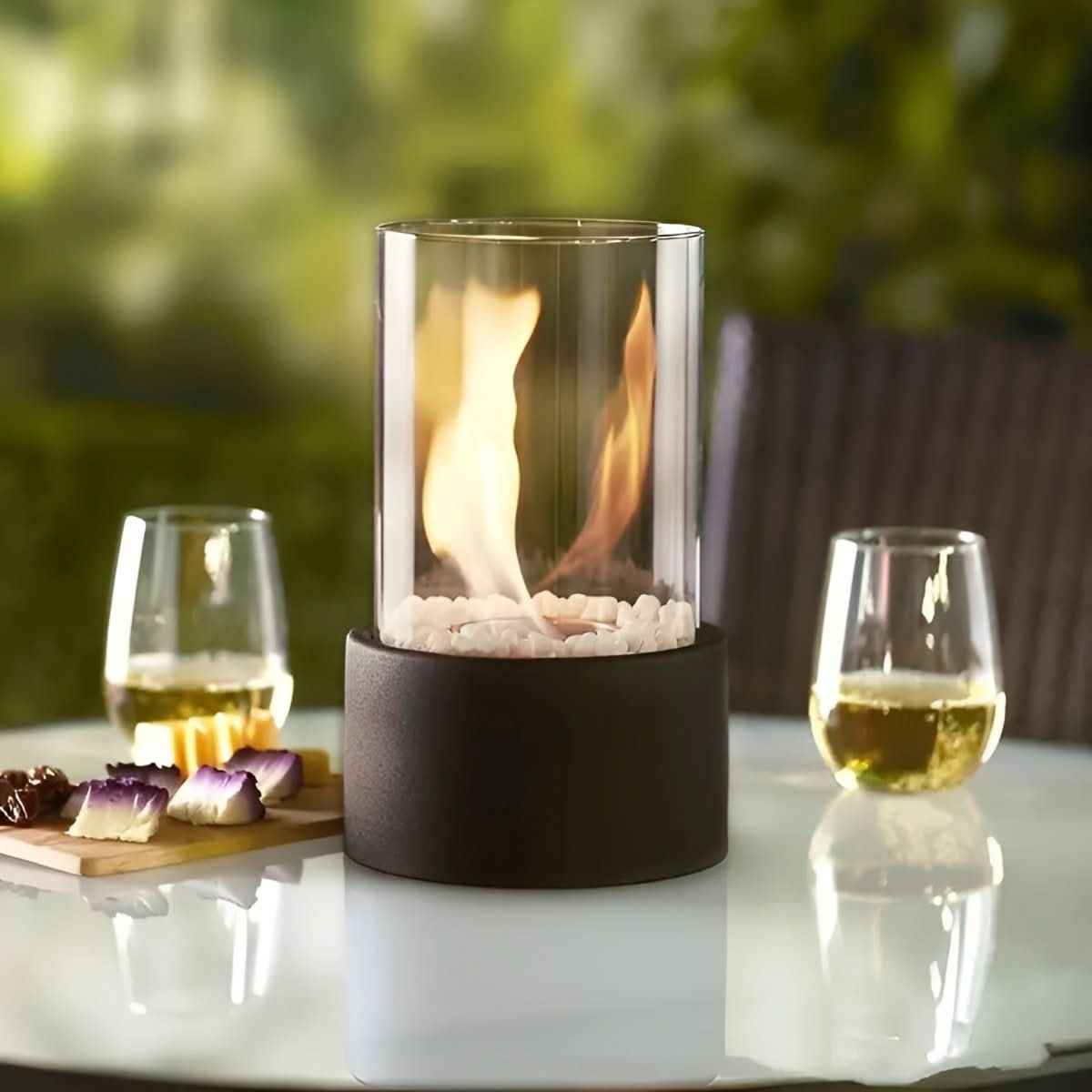 Smoke-Free Tabletop Fireplace for Stylish Indoor and Outdoor Use