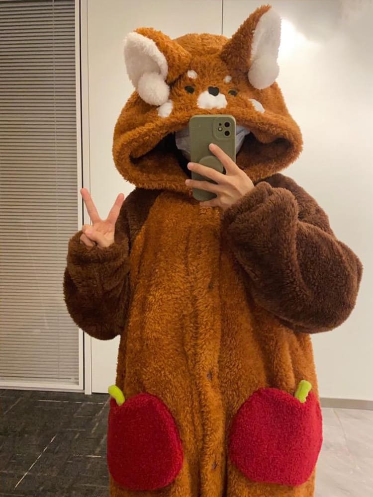 Cozy Red Panda Cartoon Pajama Set for Maximum Comfort and Sleep