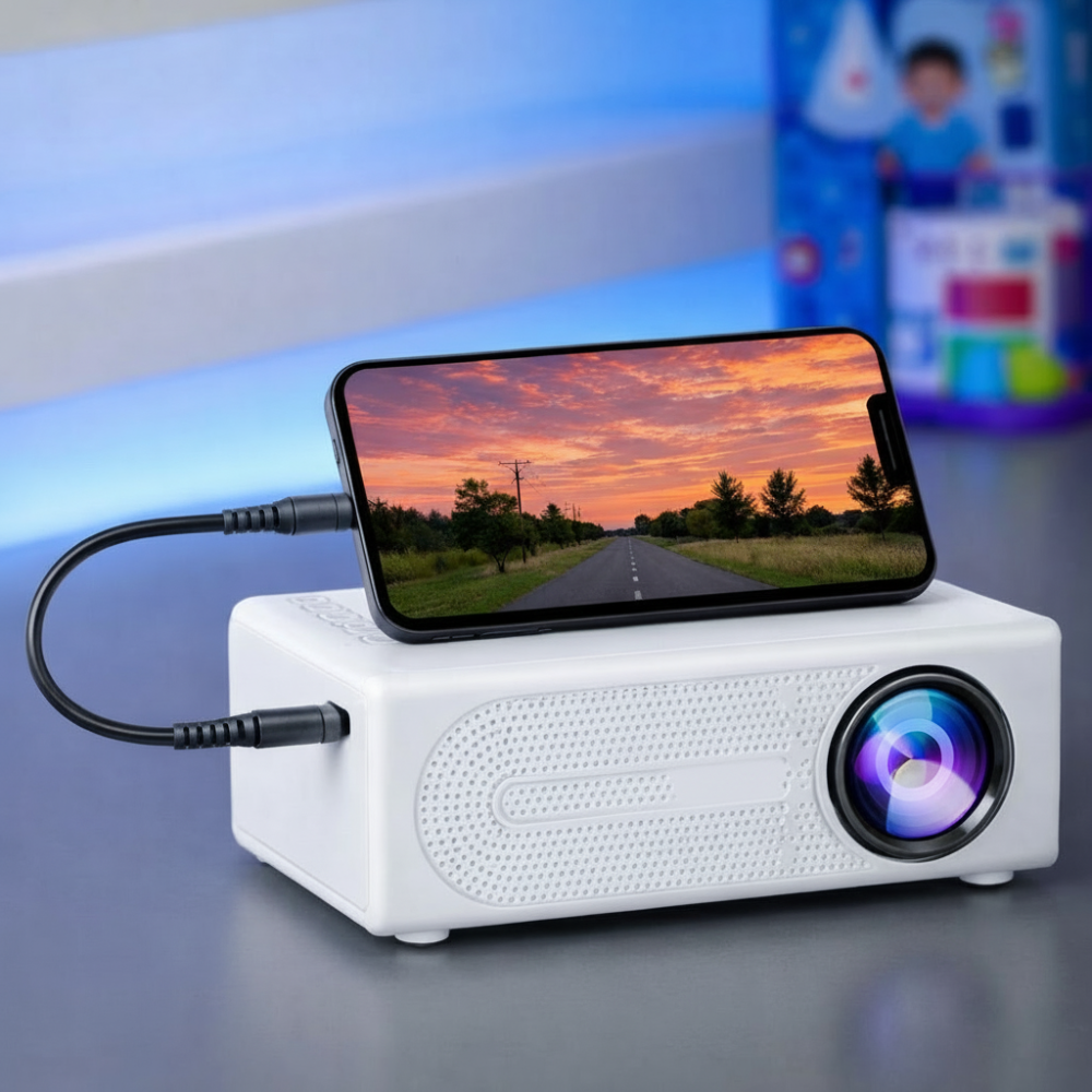 Compact High-Intensity Mini Projector 3000 Lumens – HDTV & USB Compatible, Ideal for Home Theater and Outdoor Use!
