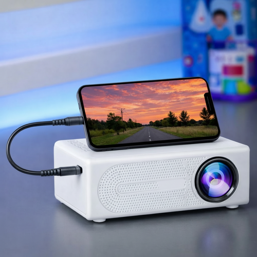 Compact High-Intensity Mini Projector 3000 Lumens – HDTV & USB Compatible, Ideal for Home Theater and Outdoor Use!