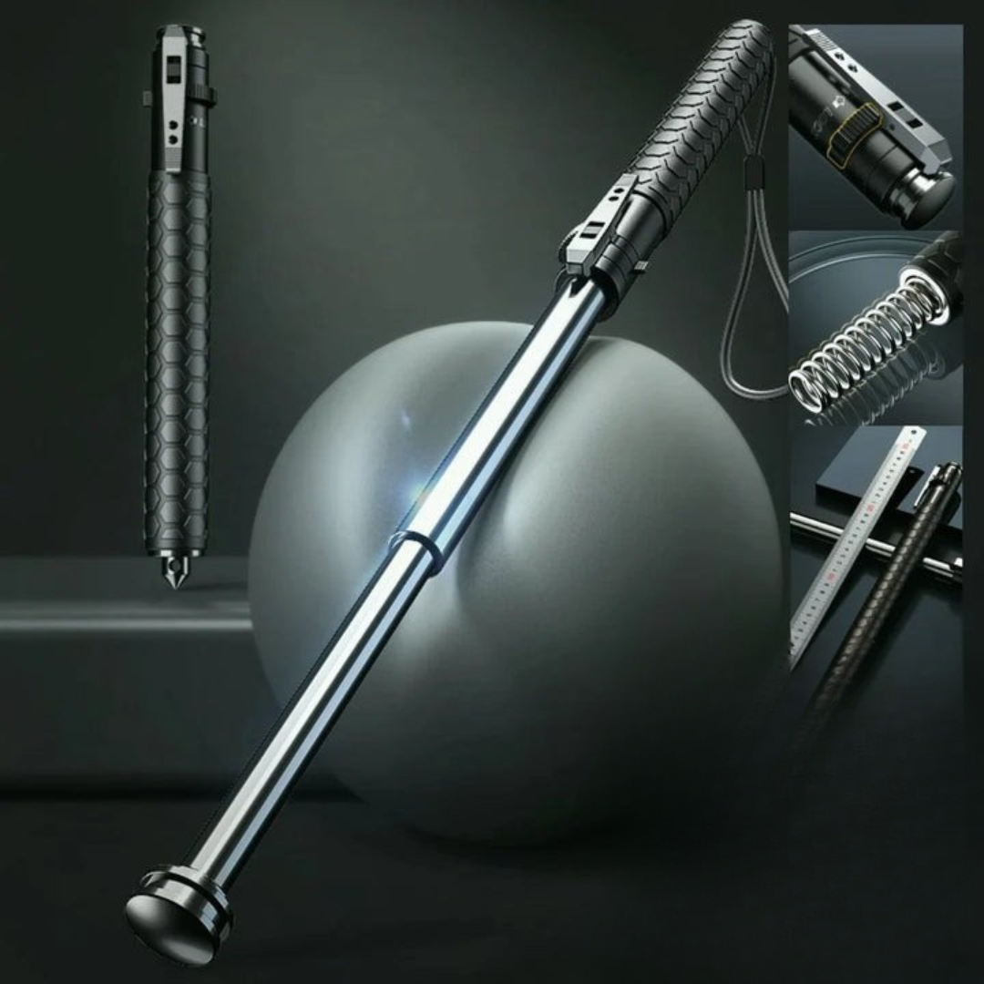 Self-Defense Walking Stick with Non-Slip Grip and Automatic Functions
