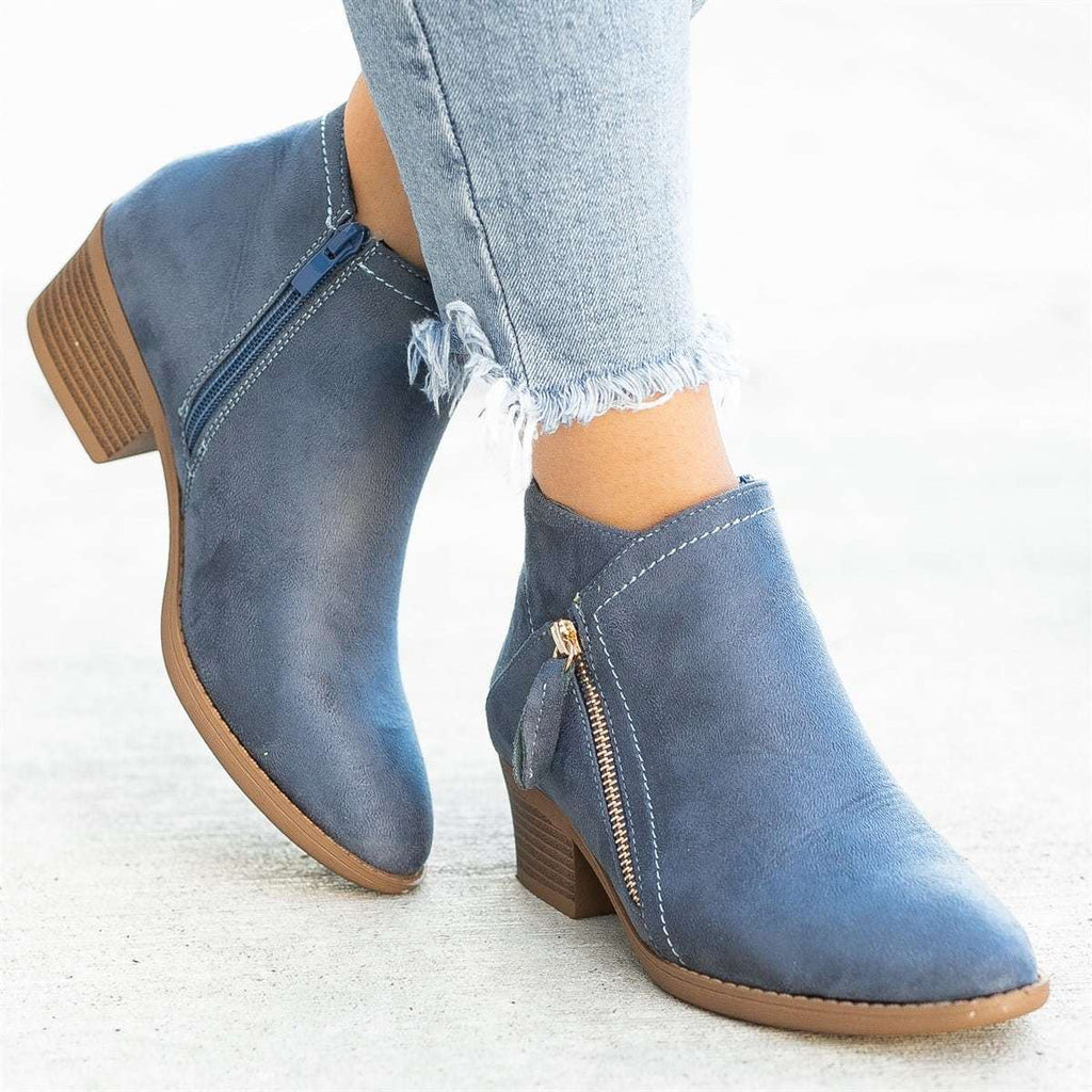 Women's Comfortable Ankle Boots | Zipper