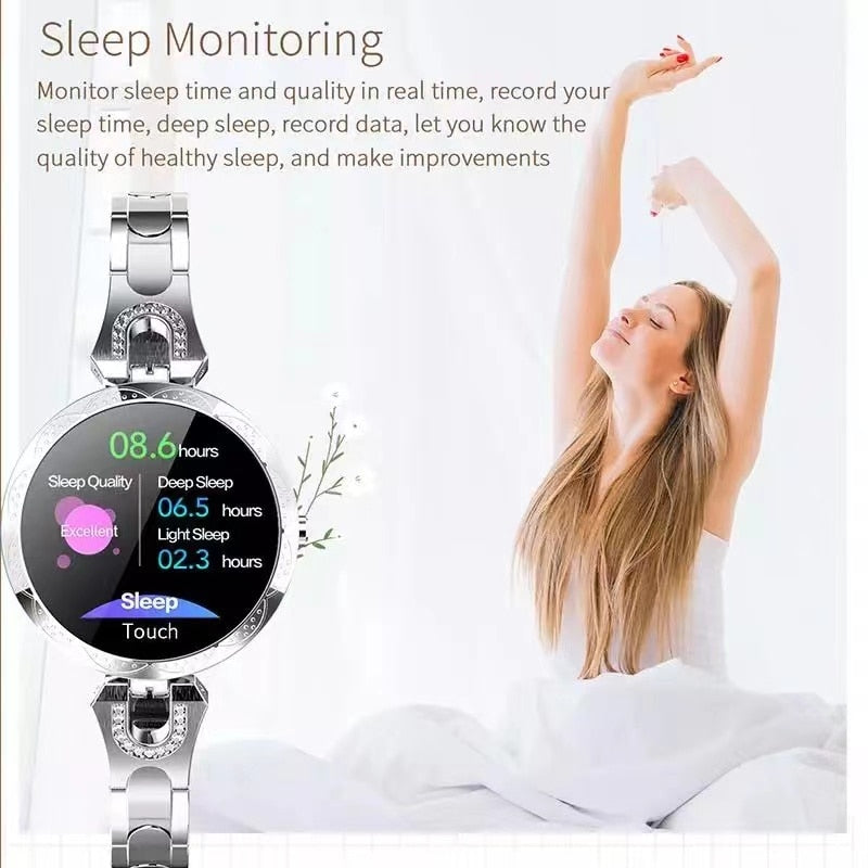 Water-Resistant Women's Fitness Smartwatch with Heart Rate Monitoring