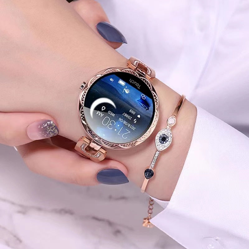 Water-Resistant Women's Fitness Smartwatch with Heart Rate Monitoring