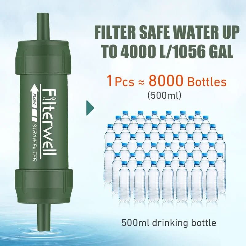Compact Water Filter Straw for Camping and Emergency Use