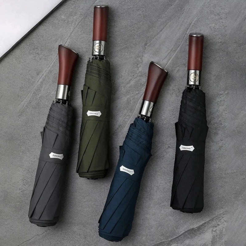 Automatic Open Umbrella with Stylish Wooden Handle