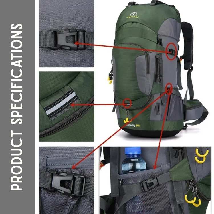 60L Waterproof Outdoor Backpack