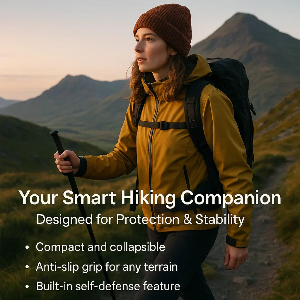 Self-Defense Walking Stick with Non-Slip Grip and Automatic Functions