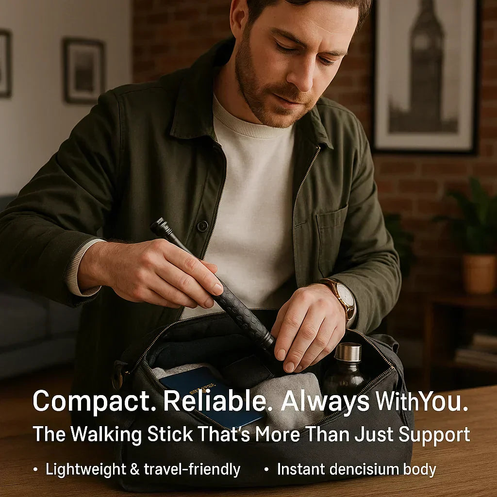 Self-Defense Walking Stick with Non-Slip Grip and Automatic Functions