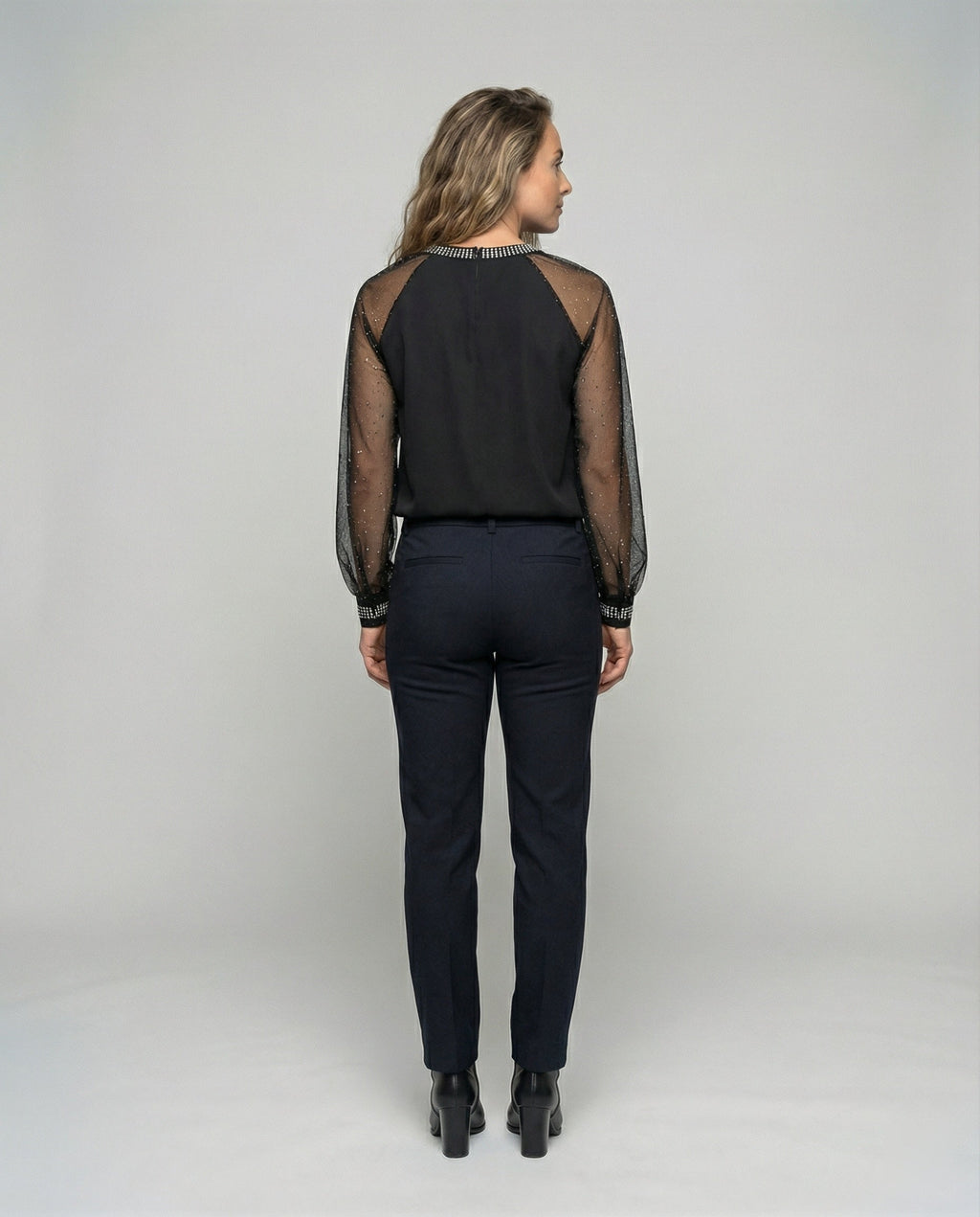 Ladies Black Formal Blouse | Long Sleeve