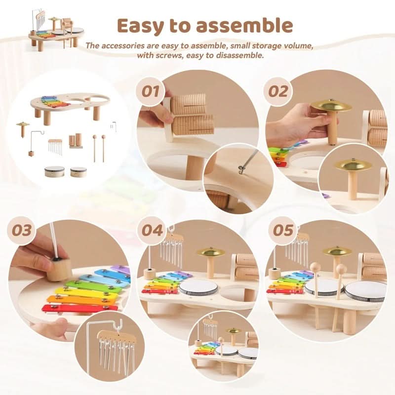 Creative Musical Wooden Toy Set for Babies 12 Months and Older
