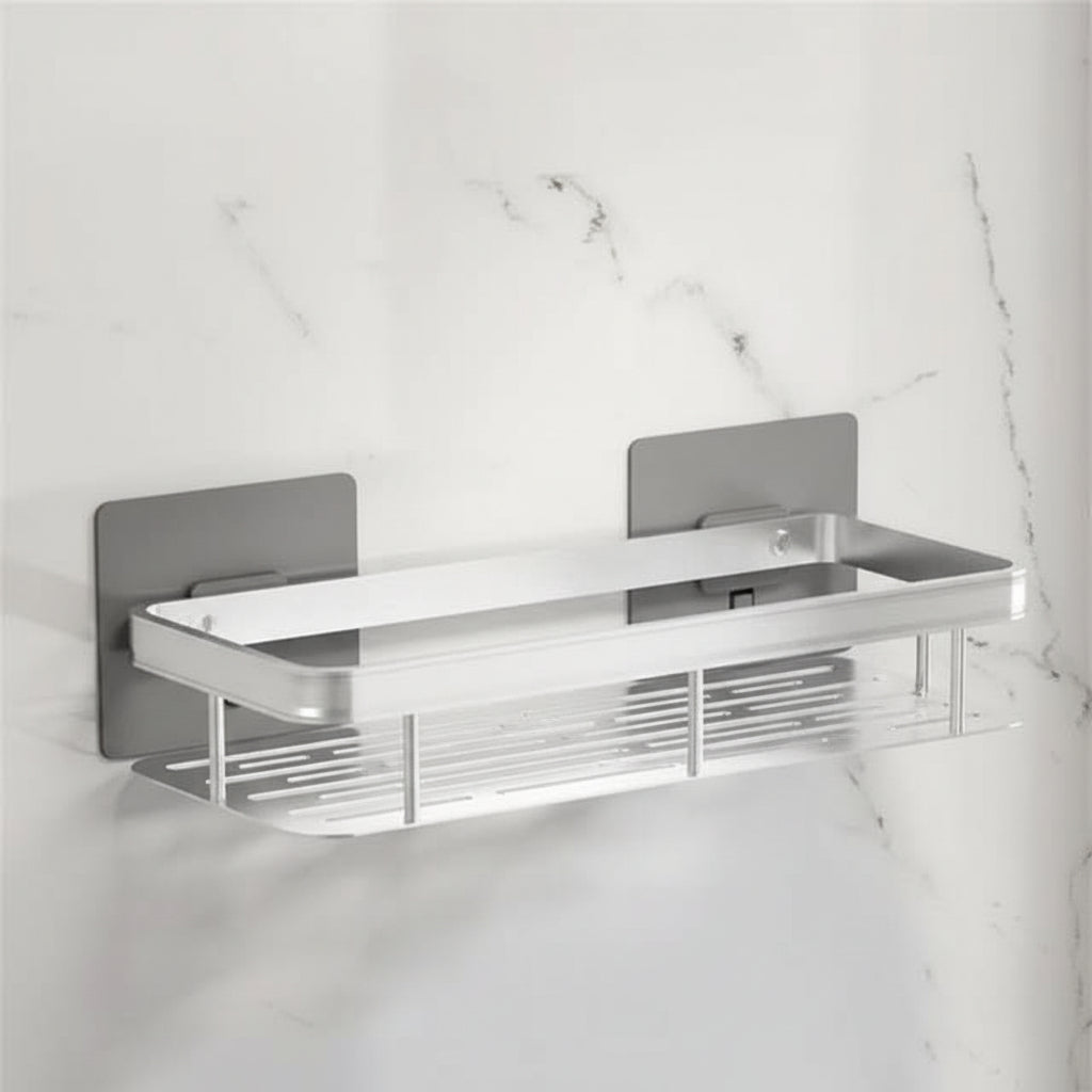 Drill-Free Adhesive Bathroom Shelf – Chic and Functional for Any Bathroom