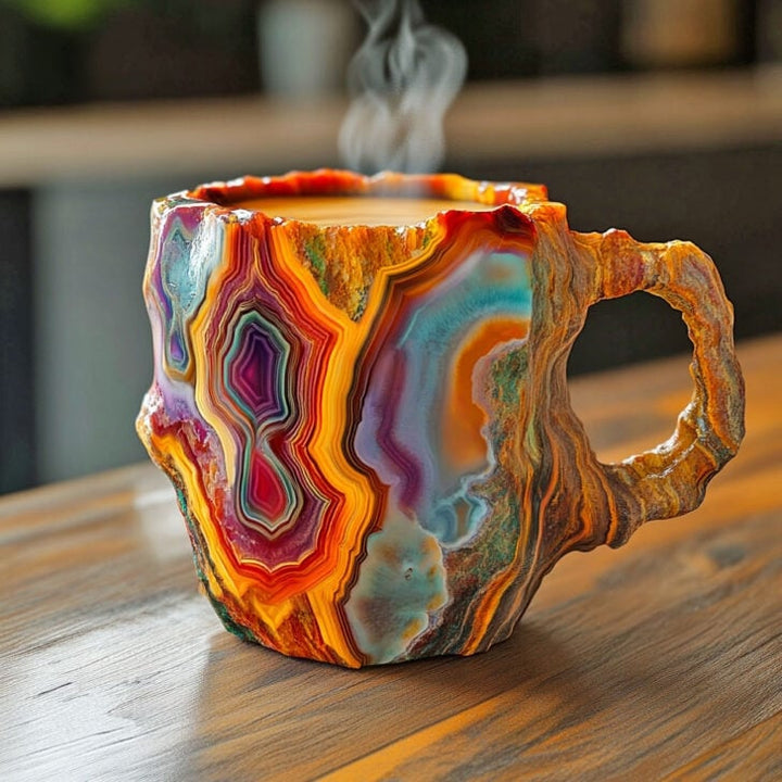 Artisan Mineral Crystal Coffee Mugs | Insulated & Microwave Safe | 350–450 ml