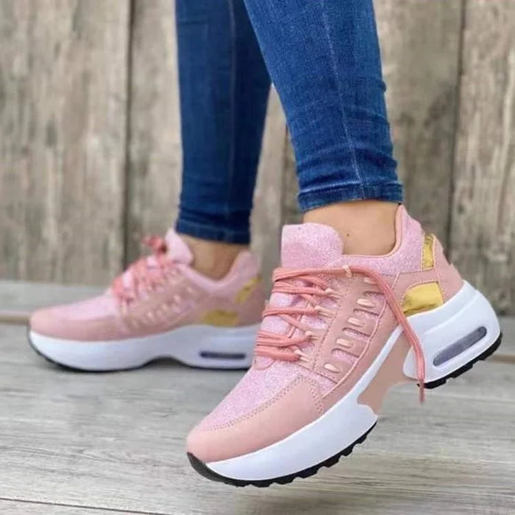 Women's Platform Running Sneakers | Lace-Up Closure