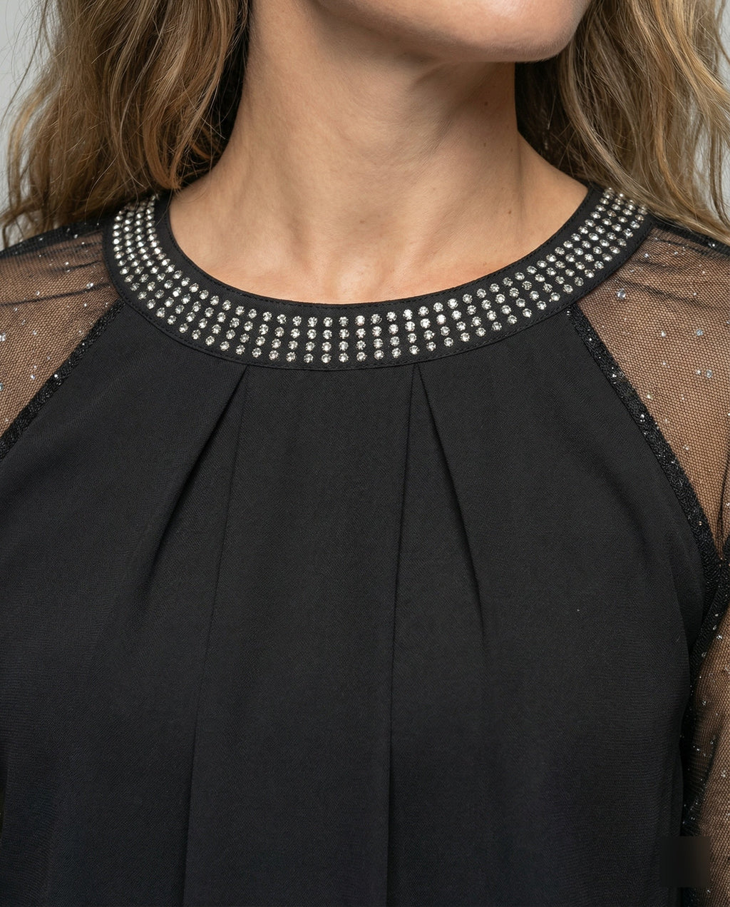 Ladies Black Formal Blouse | Long Sleeve